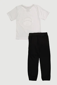 Little Boys Dream Big Graphic Tee and Sweatpants Set, White, Size 5-6
