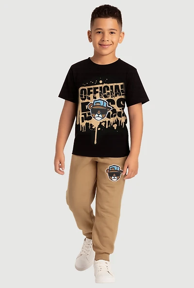Toddler Boys Official Boss Graphic Tee and Cargo Joggers, Multi,