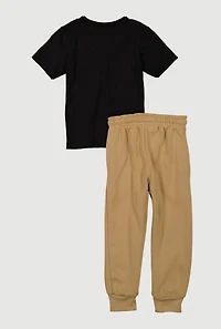 Little Boys Official Boss Graphic Tee and Cargo Joggers, Multi,