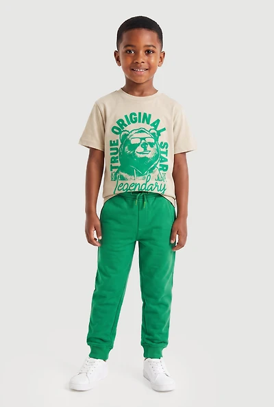 Little Boys True Original Star Graphic Tee and Joggers Set