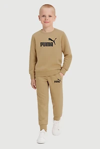 Little Boys Puma Graphic Crew Neck Sweatshirt and Joggers