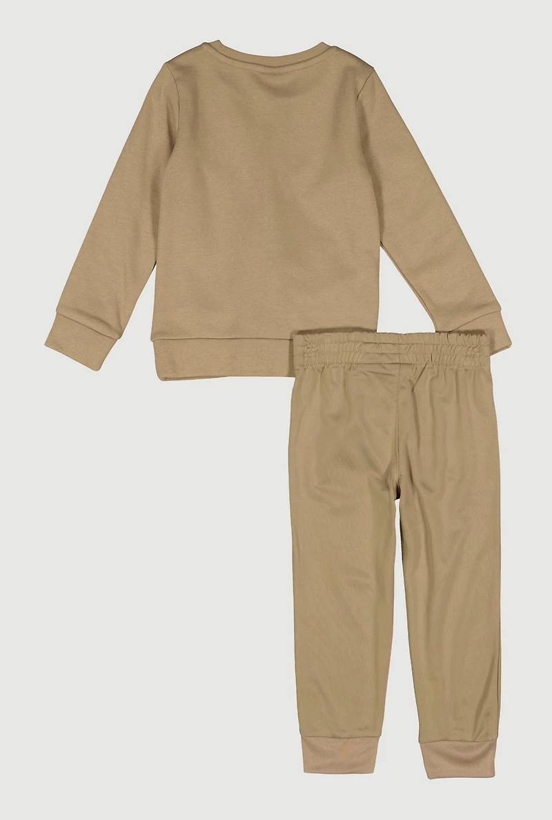 Little Boys Puma Graphic Crew Neck Sweatshirt and Joggers