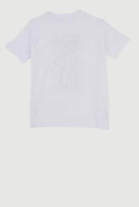 Little Boys Raining Money Bear Patch Graphic T-Shirt, White, Size 7