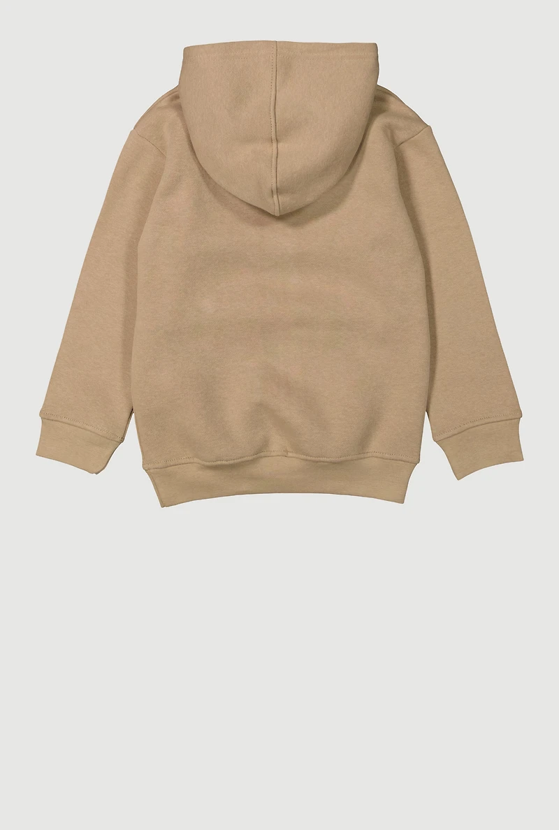Little Boys Saints Graffiti Print Hooded Sweatshirt, Beige, Size 4