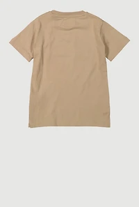 Little Boys Embroidered Saints Graphic Tee, Brown, Size 6