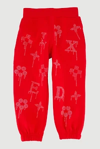 Little Boys Drippy Rhinestone Graphic Sweatpants