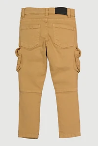 Little Boys Slim Leg Moto Cargo Pants, Khaki, Size 7
