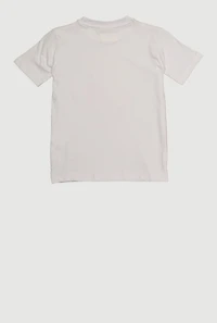 Little Boys Rhinestone Bear Graphic T-Shirt, White, Size 6