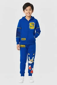 Little Boys Sonic the Hedgehog Zip Front Hoodie and Joggers