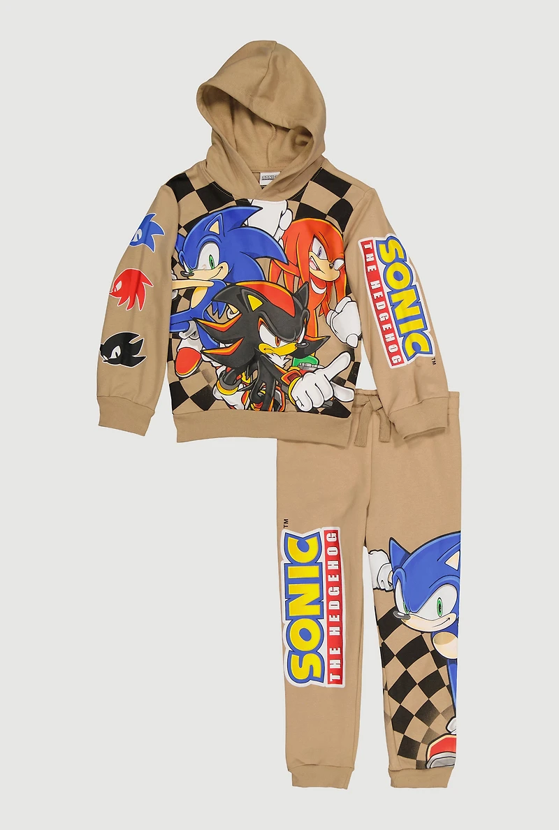 Little Boys Sonic The Hedgehog Graphic Hoodie and Joggers