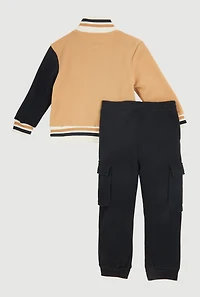 Little Boys King Graphic Varsity Jacket and Sweatpants, Multi, Size 5-6