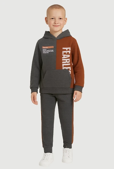 Little Boys Fearless Color Blocked Hoodie and Joggers, Multi,