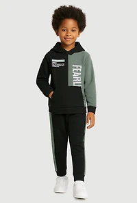 Little Boys Fearless Color Blocked Hoodie and Joggers