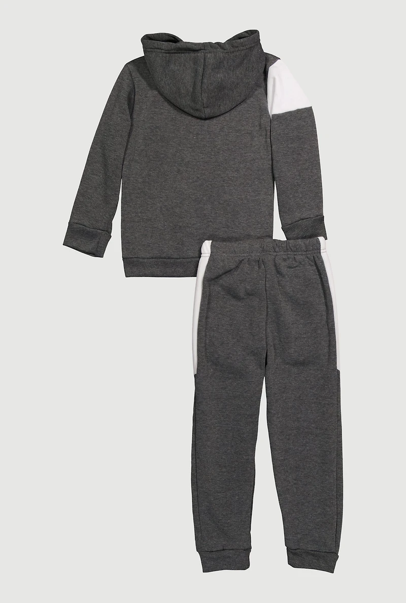 Little Boys Superior Pullover Hoodie and Joggers Set, Grey, Size 7