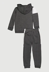 Little Boys Superior Pullover Hoodie and Joggers Set, Grey, Size 7
