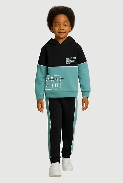 Little Boys Respect Basketball Legend 23 Hoodie and Joggers, Multi, Size 5-6