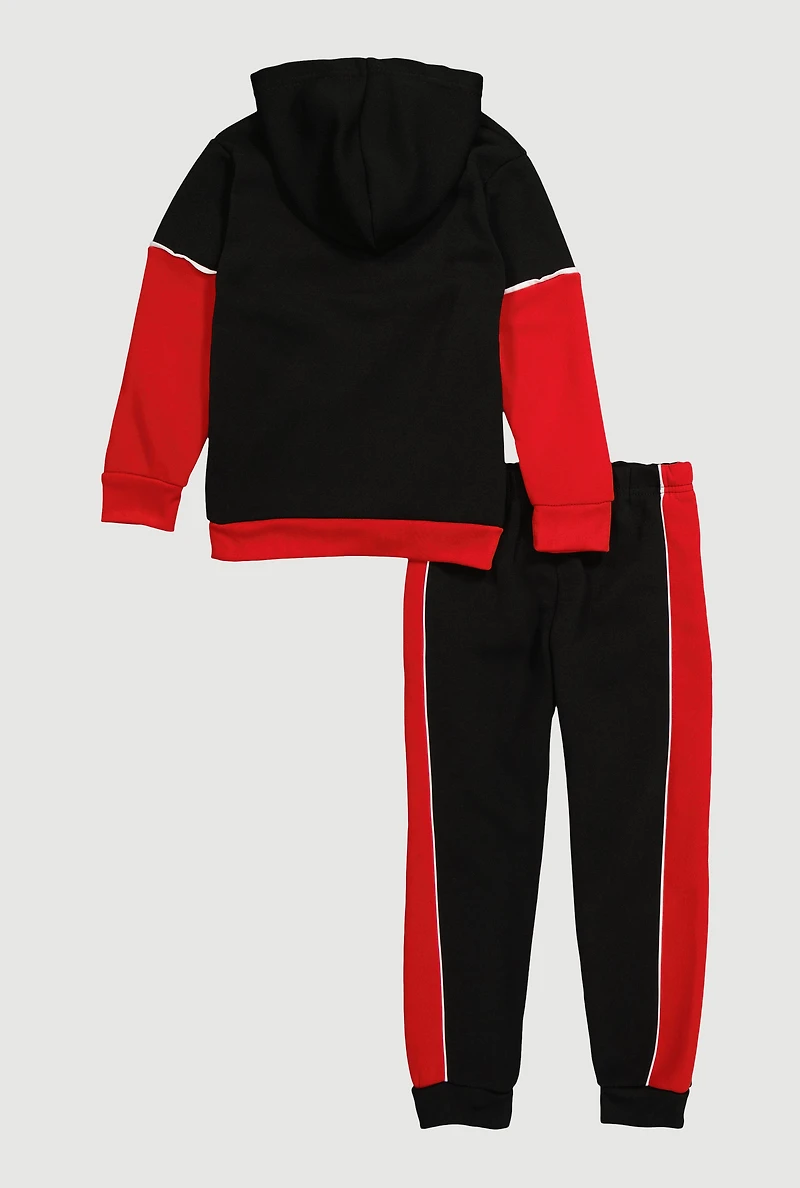 Little Boys Respect Basketball Legend 23 Hoodie and Joggers, Red, Size 5-6