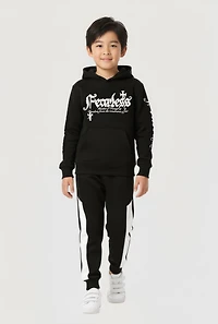 Little Boys Fearless Graphic Hooded Sweatshirt and Joggers