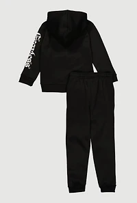 Little Boys Fearless Graphic Hooded Sweatshirt and Joggers