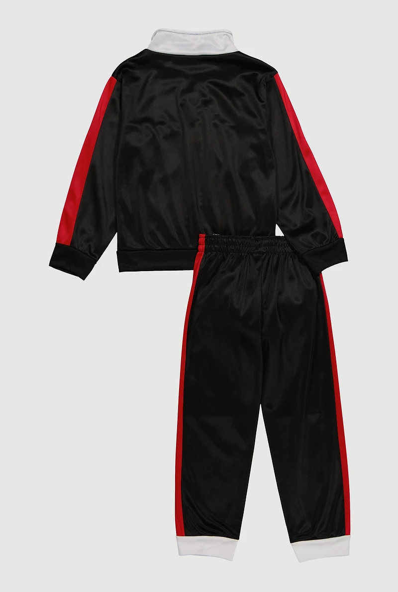 Little Boys Color Block Track Jacket and Sweatpants Set