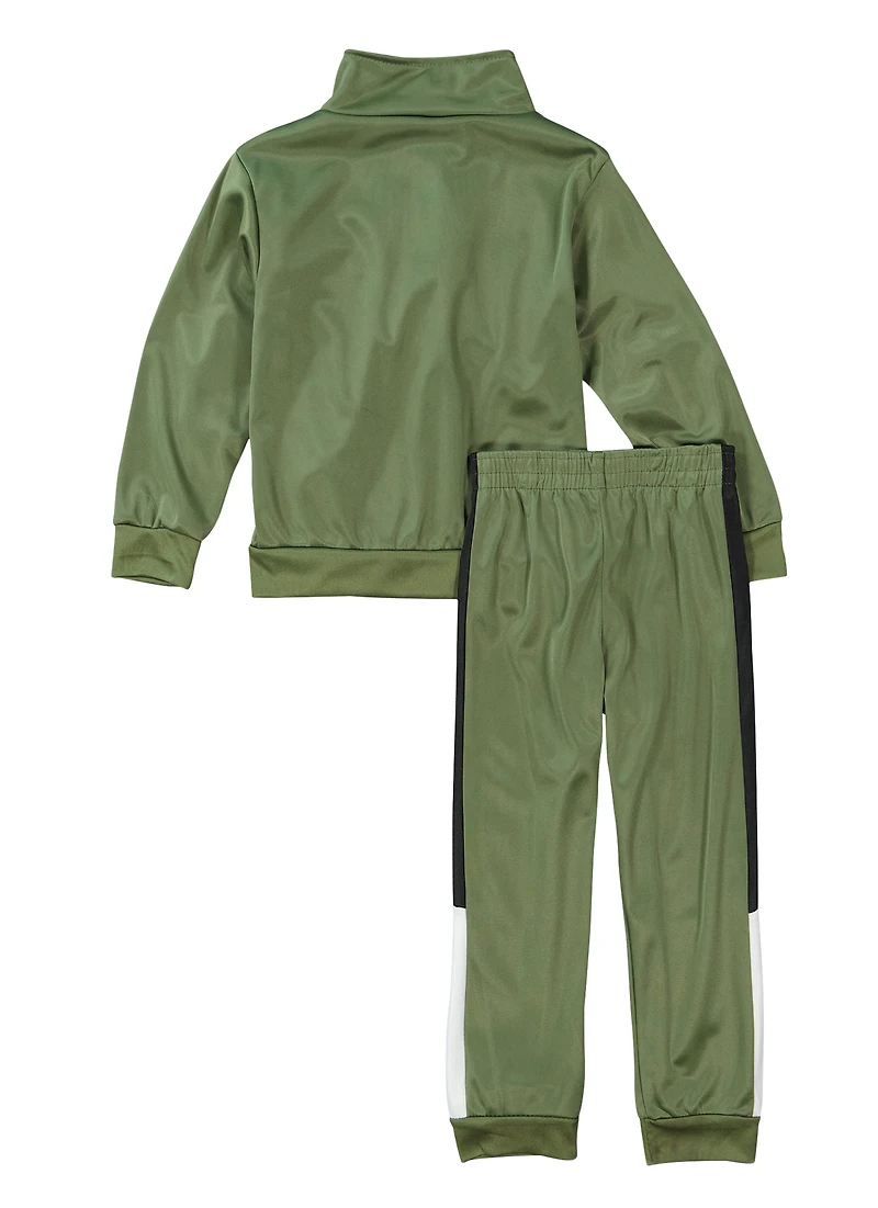Little Boys Color Block Zip Front Track Jacket and Joggers, 4