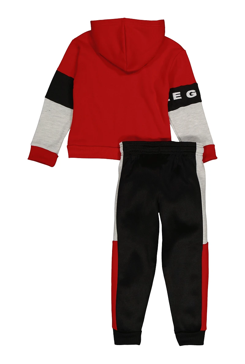 Little Boys Legend 23 Zip Front Hoodie and Joggers, Red, Size 4