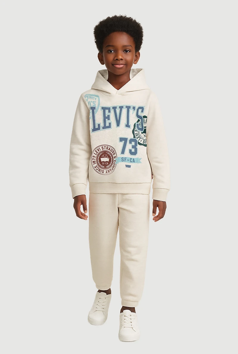 Little Boys 73 Graphic Hoodie and Sweatpants Set, Grey, Size 7