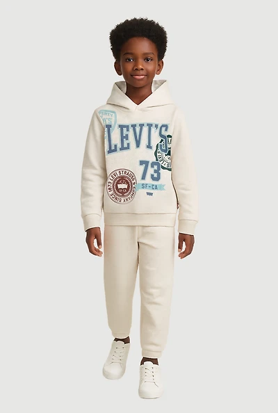 Little Boys 73 Graphic Hoodie and Sweatpants Set, Grey, Size 7