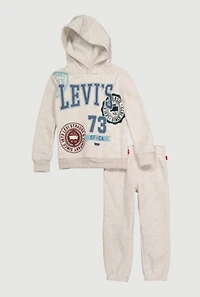 Little Boys 73 Graphic Hoodie and Sweatpants Set, Grey, Size 7