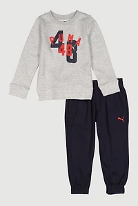 Little Boys Puma 48 Graphic Sweatshirt and Joggers