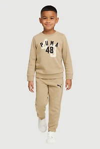 Little Boys Puma 48 Graphic Pullover Sweatshirt and Joggers