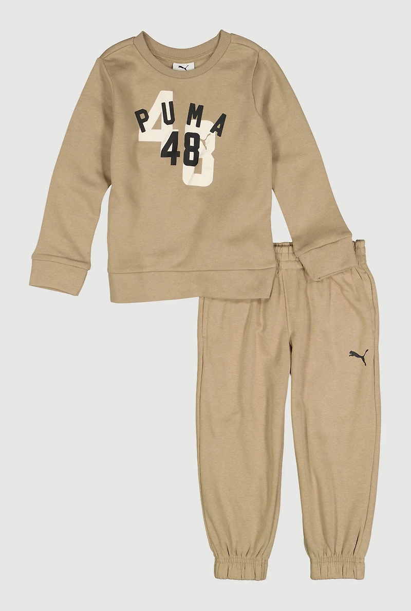 Little Boys Puma 48 Graphic Pullover Sweatshirt and Joggers