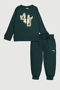 Little Boys Puma 48 Graphic Sweatshirt and Sweatpants