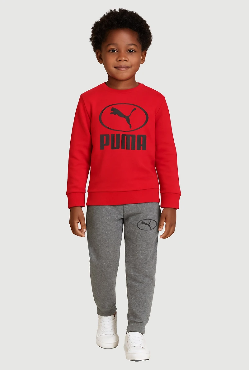 Little Boys Puma Logo Graphic Sweatshirt and Joggers