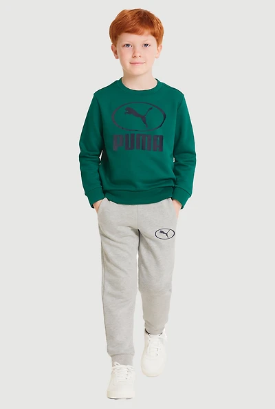 Little Boys Puma Emblem Graphic Sweatshirt and Joggers Set
