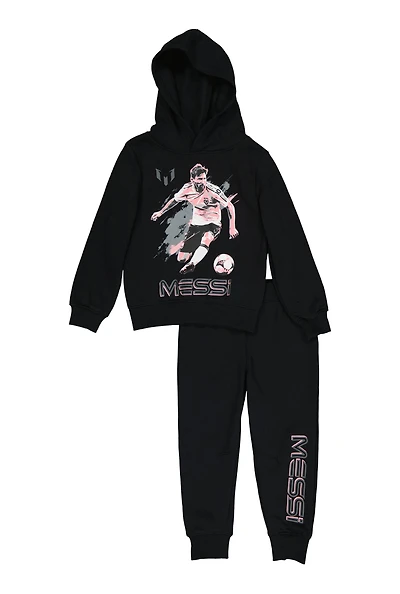 Little Fleece Boys Messi Graphic Hoodie and Joggers
