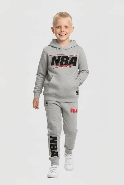 Little Boys Marled NBA Graphic Hoodie and Joggers Set