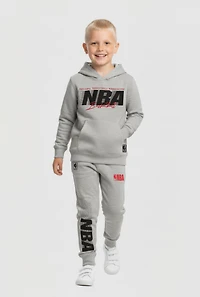 Little Boys Marled NBA Graphic Hoodie and Joggers Set