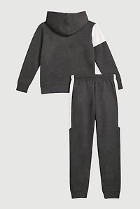Boys Superior Graphic Pullover Hoodie and Joggers Set, Grey, Size 12-14