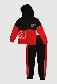 Boys Respect Basketball Legend 23 Hoodie and Joggers, Red, Size 12-14