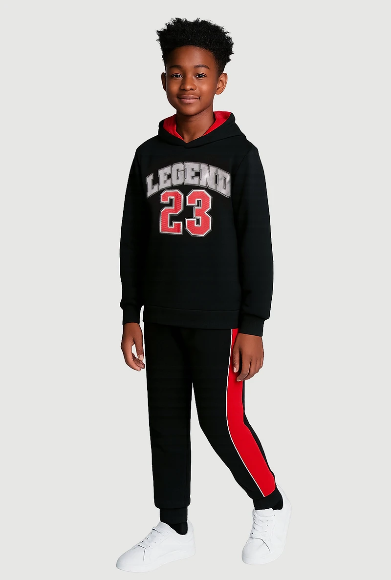 Boys Legend 23 Hoodie and Joggers, Black, Size 16-18