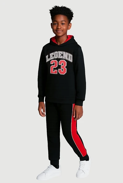 Boys Legend 23 Hoodie and Joggers, Black, Size 16-18