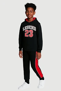 Boys Legend 23 Hoodie and Joggers, Black, Size 16-18