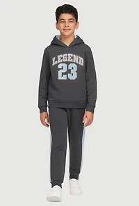 Boys Legend 23 Hoodie and Joggers, Grey, Size 12-14