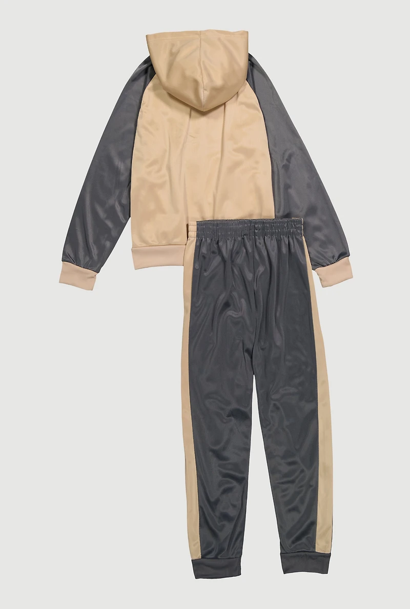 Boys 23 Graphic Hooded Track Jacket and Joggers Set, Multi, Size 12-14