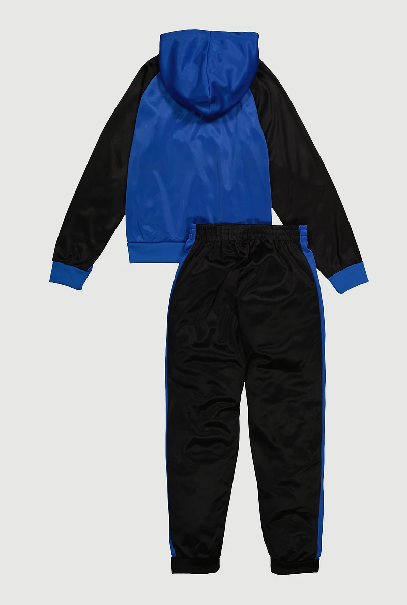 Boys 23 Graphic Hooded Track Jacket and Joggers Set, Multi, Size 16-18