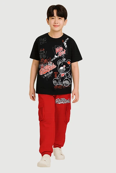 Boys King Street Southpole Crew Graphic Tee and Joggers, Multi, Size 12-14