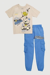 Boys King Street Graphic Tee and Utility Joggers, Blue, Size 12-14