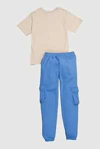 Boys King Street Graphic Tee and Utility Joggers, Blue, Size 12-14