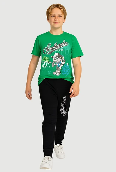 Boys Southpole Crew Graphic Tee and Joggers, Green, Size 8-10